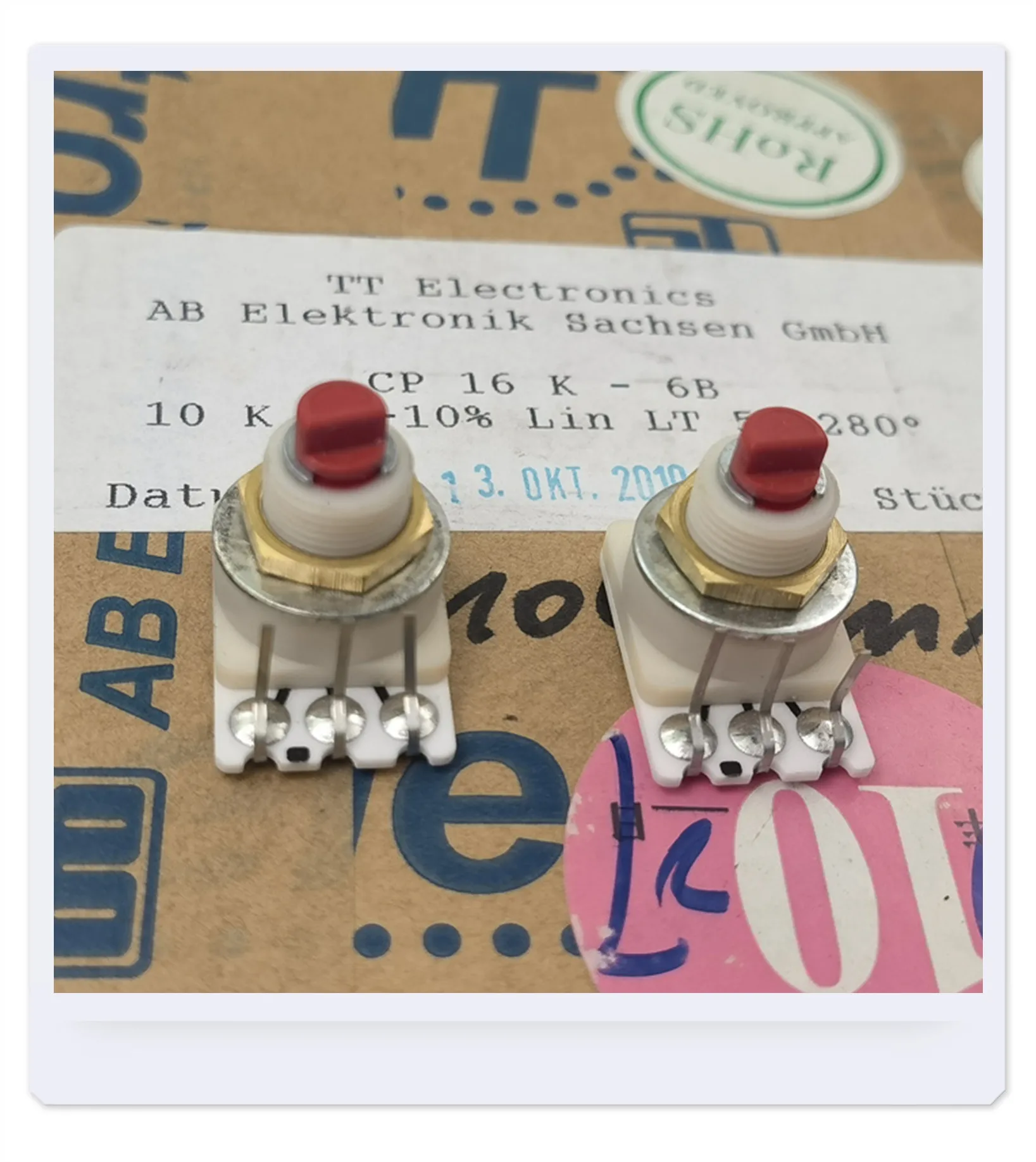Original new 100% CP16K-6B 10K ceramic internal bend foot adjustable potentiometer handle length 12MMF (SWITCH)