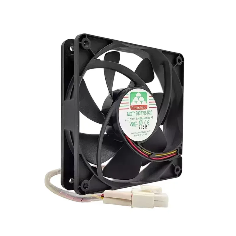 New MAGIC MGT12024YB-R25 24V 0.48A 12CM 12025 three-wire PWM fan
