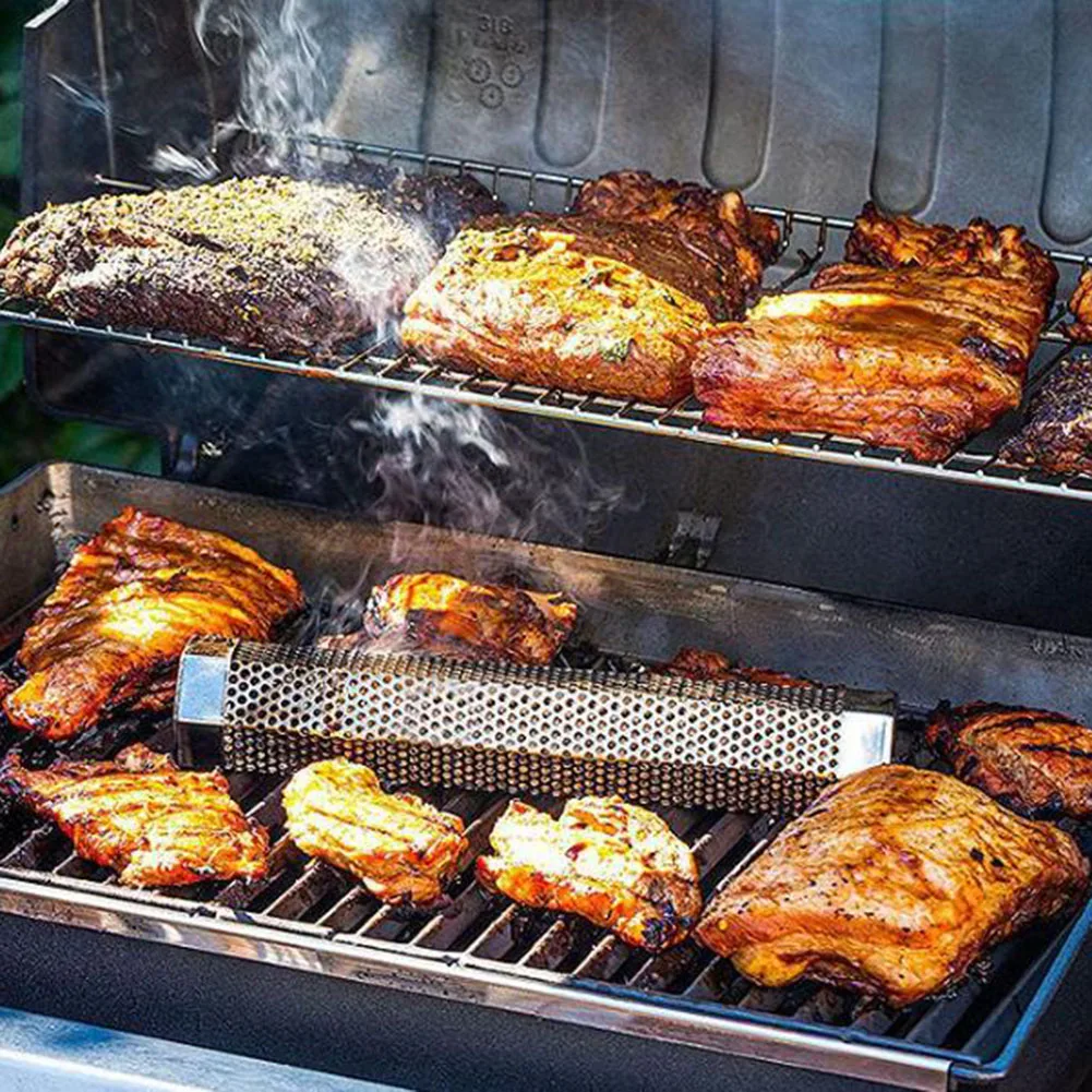 Portable Stainless Steel BBQ Tube Enhances Grilling Experience with Even Heat Distribution for Perfectly Cooked Dishes
