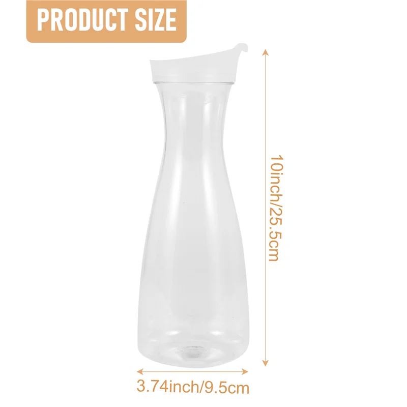 AF90-2Pcs Пластиковые графины для воды с белыми откидными крышками - небьющиеся шарики для пищевых продуктов и перерабатываемые - банка для сока