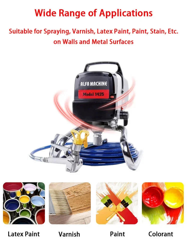 Portable Airless Sprayer Electric Professional High Pressure Paint Sprayer Paint Tools Suitable for Furniture Wall Spraying