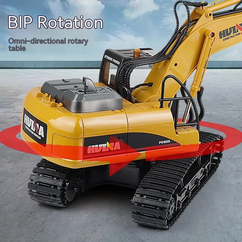 Huina 650 remote controlled excavator simulation large spray excavator model boy children\'s engineering vehicle toy