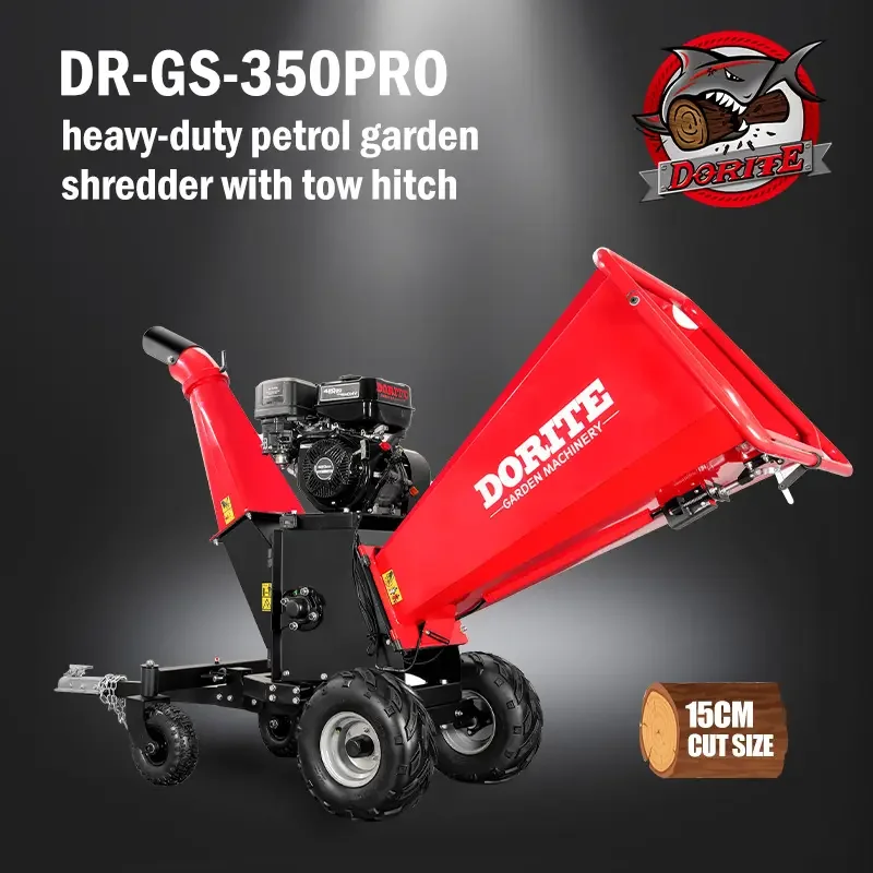 350pro K-maxpower 15HP Electric Start 4 Wheels Mulcher Shredder Machine Branch Logger Professional Tree Shredder Wood Chipper