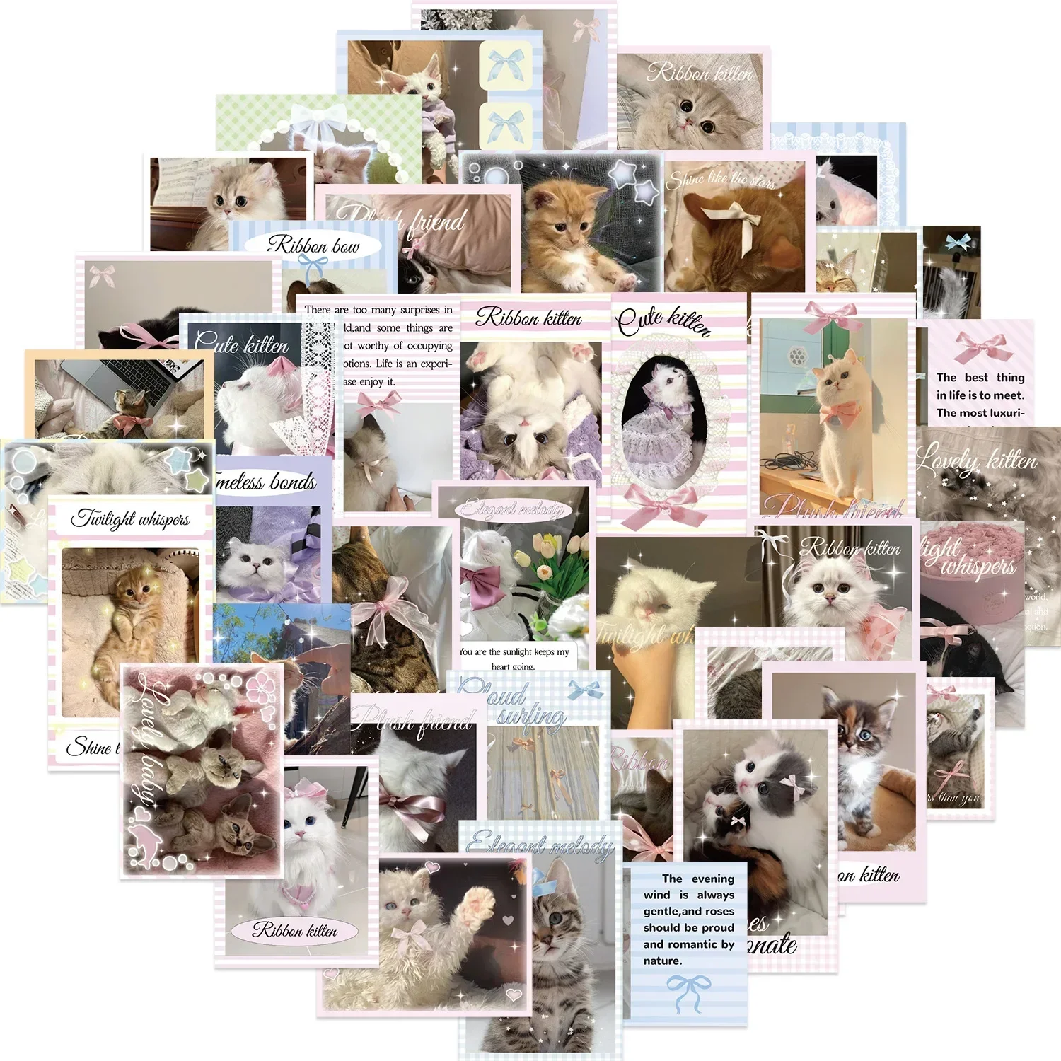 50pcs บัลเล่ต์สไตล์แมวแมวสติกเกอร์ INS สไตล์ DIY โทรศัพท์แล็ปท็อปกระเป๋าเดินทางกีตาร์สเก็ตบอร์ด Graffiti Decals ของขวัญสนุกสําหรับของเล่น