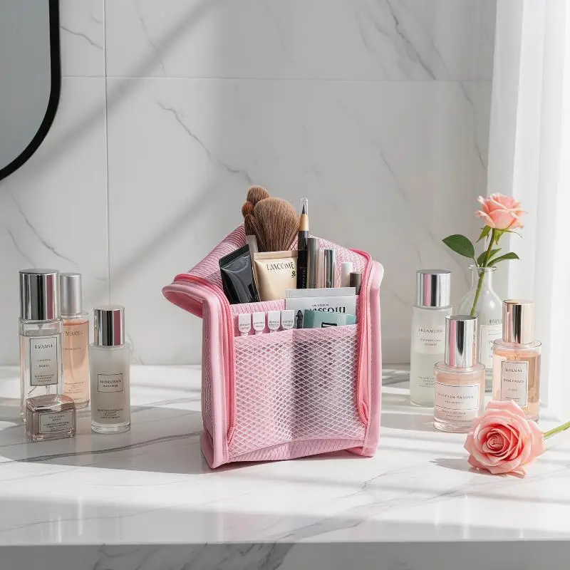 Toiletry Organizer and Cosmetic Bag Large Capacity Waterproof PVC Design