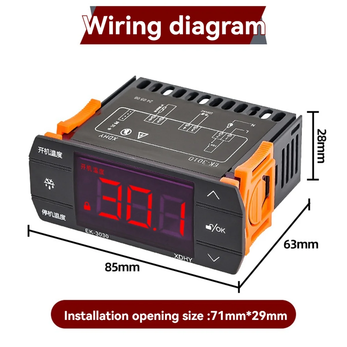ABNJ EK3030 220V Refrigerator Freezer High Precision Thermostat Refrigeration Defrost Controller Island Cabinet Switch
