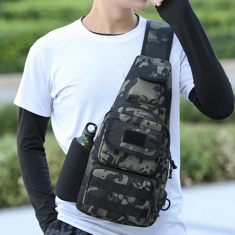 USB Chest Bag Camping Backpack Bag Messenger Bags Belt Outdoor Sling Bag Fishing Climbing-A57M