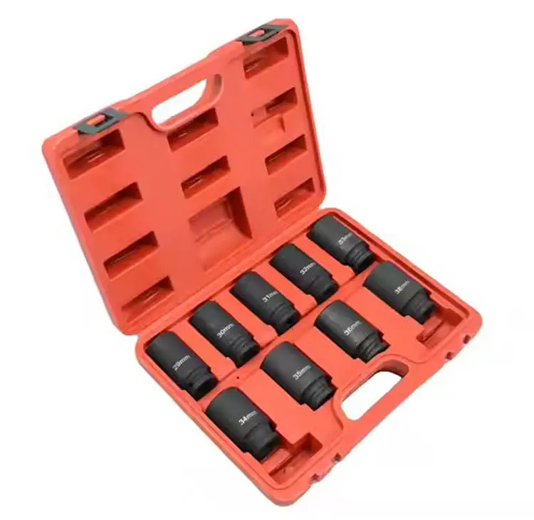 TBTOOLS Car Auto 9Pcs Axle Nut Socket Wrench Set Automotive Vehicle Repair Impact Tools Wheel Tyer Maintenance Tool Kit TB010
