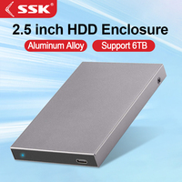 SSK 2.5 Inch External Hard Case Type-C To SATA Aluminum External Storage Box HDD Adapter SATA HDD SSD for Computer Accessories