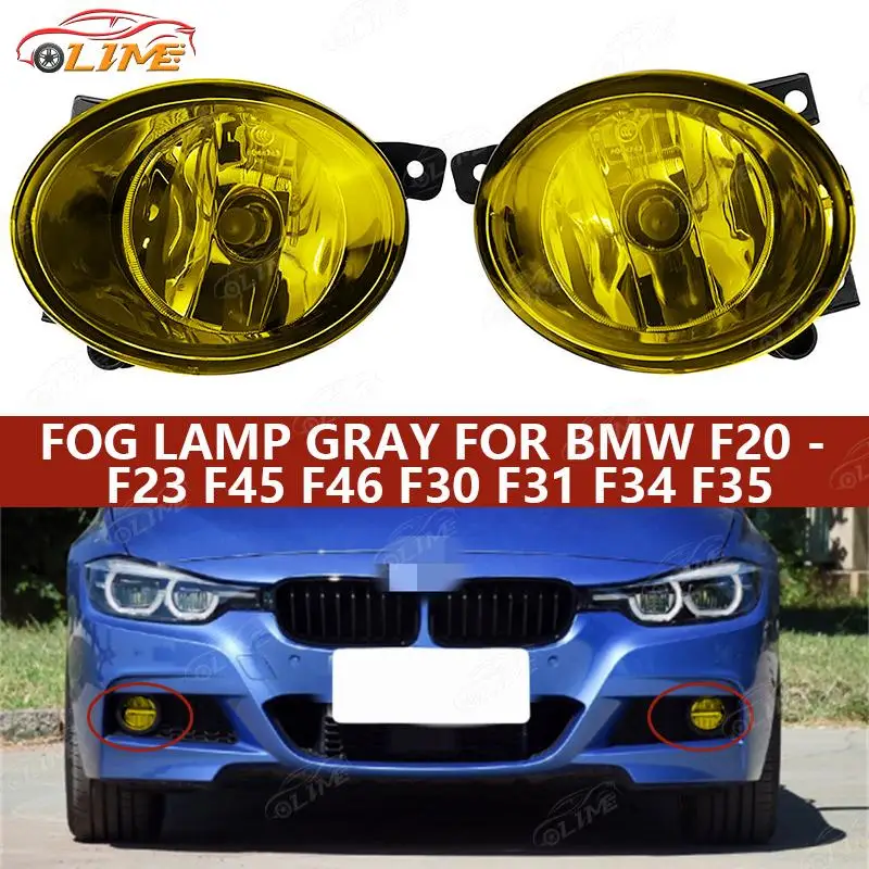 Pair Front Fog Light Yellow Lens Halogen For BMW 1/2/3/4 Series F30 F20 F22 F32   Front Bumper Anti Fog Light