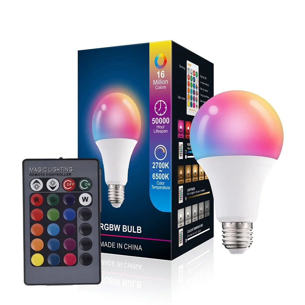 15W Led Rgb Light Bulb 4 Modes Color Changing Remote Control Spotlight Bulb With Memory For Home Decoration AC85-265V