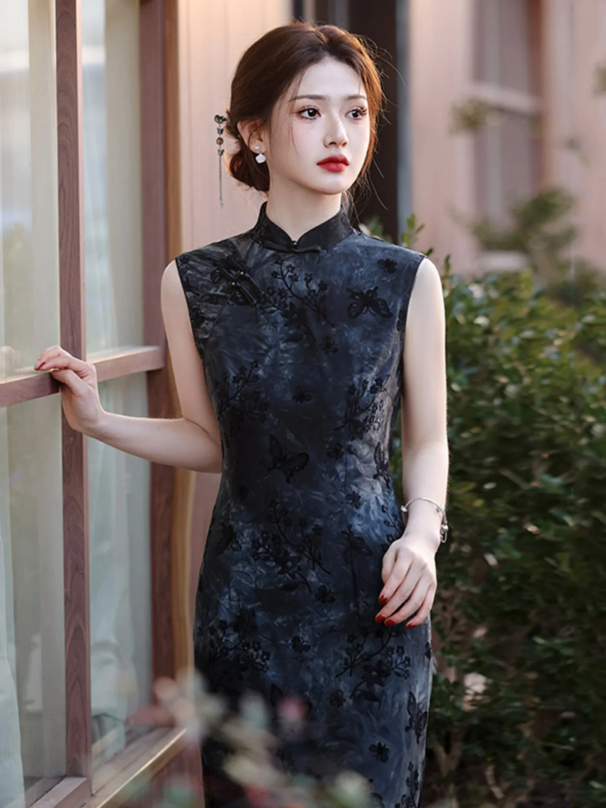 

Slimming Young Sle Svel Chinese Sle Reformed Mid-Length Summer Vintage Women's Faionable Traditional Dr