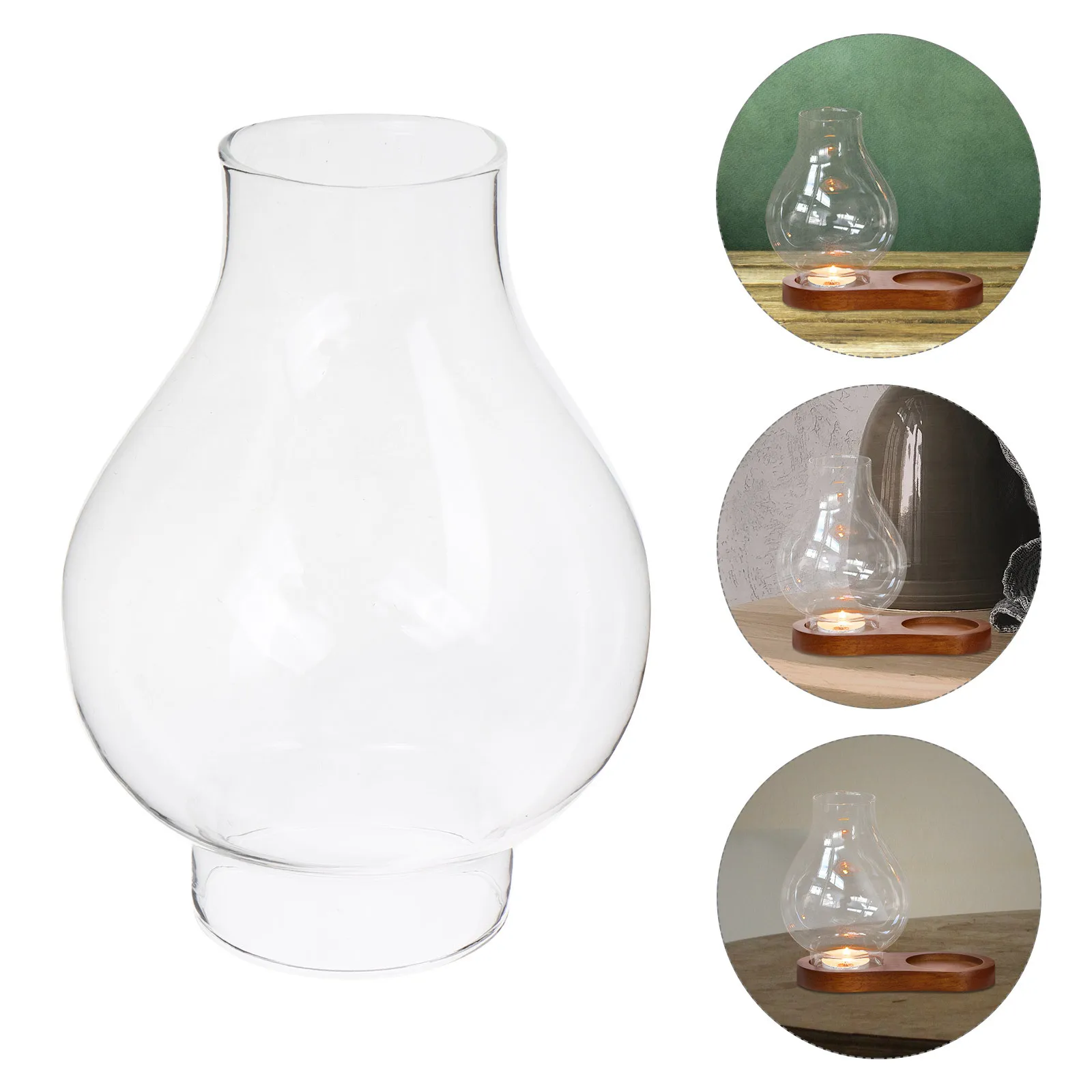 

Round Vintage Glass Lamp Chimney Clear Handblown Oil Lampshade Light Cover Protector Lamp Chimney
