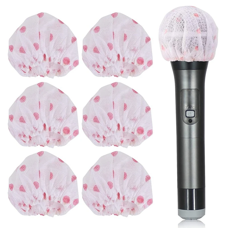 120PCS Disposable Microphone Cover Non-Woven Microphone Cover Dust Cover Microphone Cover-White