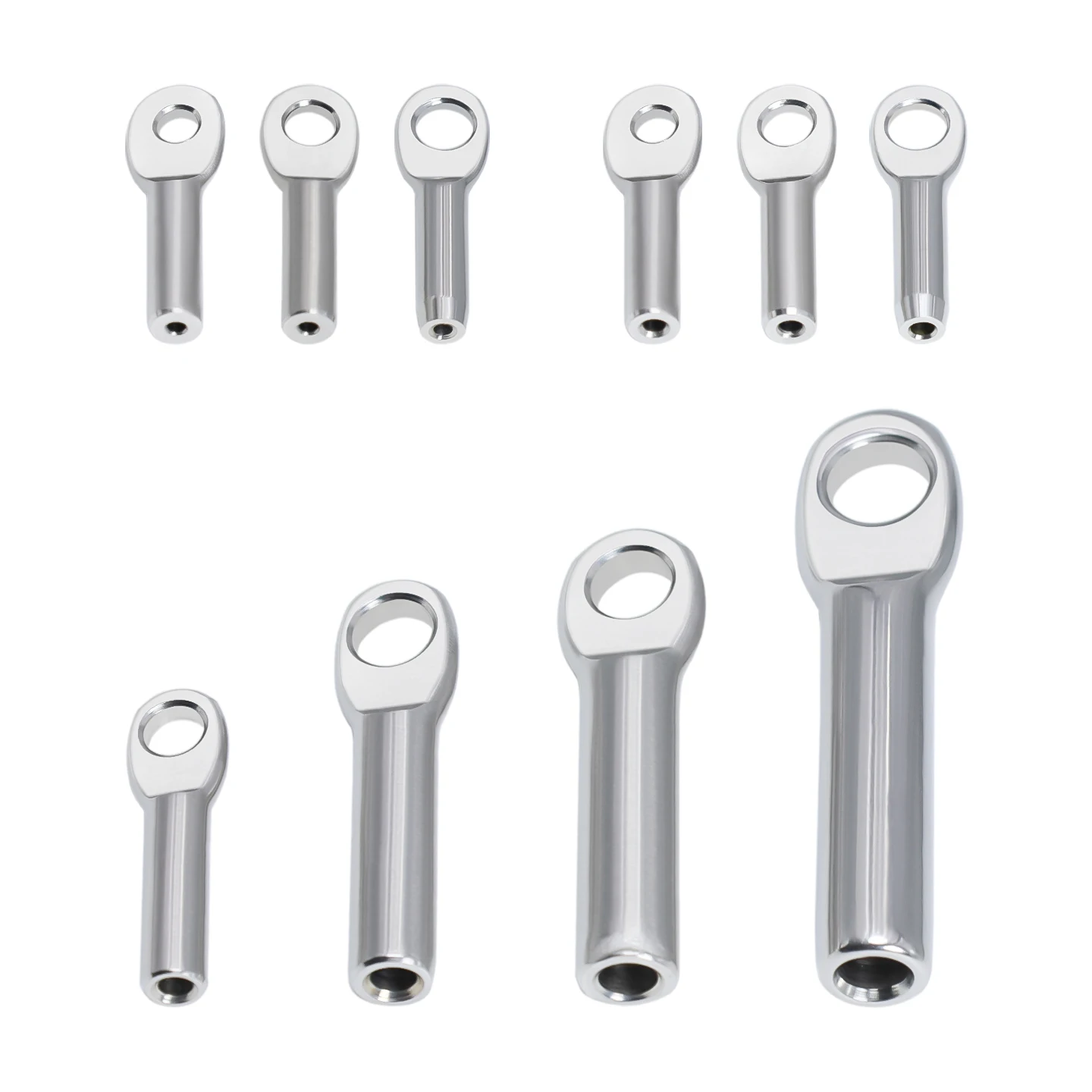 10 SZT. zacisków do lin stalowych ze stali nierdzewnej 304, zaciski do liny z końcówką zaciskową 1,5-6 mm, zaciski oczkowe do łączenia lin