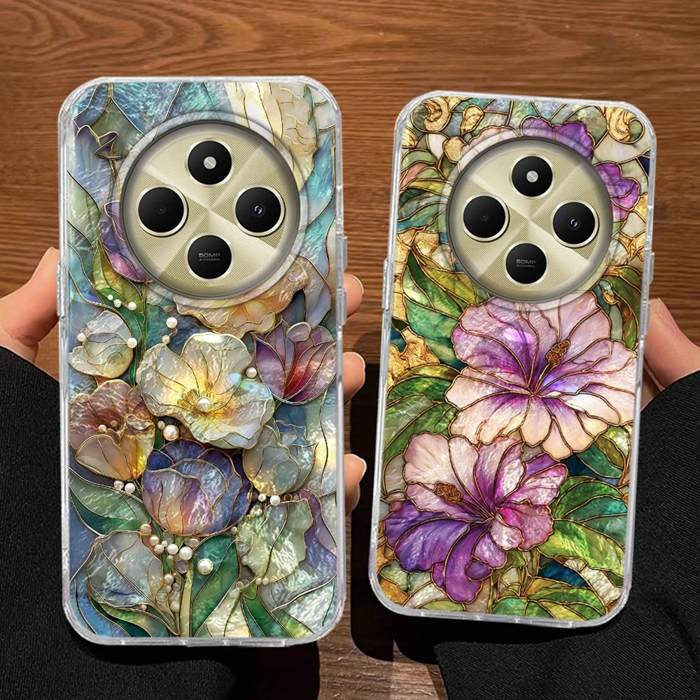 Für Xiaomi Redmi 15C 14C 13C A3 A1 A5 9C Note 15 14 13 12 11 10 11S 10S 8 9 Pro mit Vollbild-Blumendesign Mädchen Handyhülle
