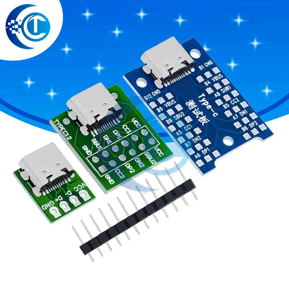 Type-c usb transfer pin dip female base B adapter plate welded female head typec feed and discharge pin