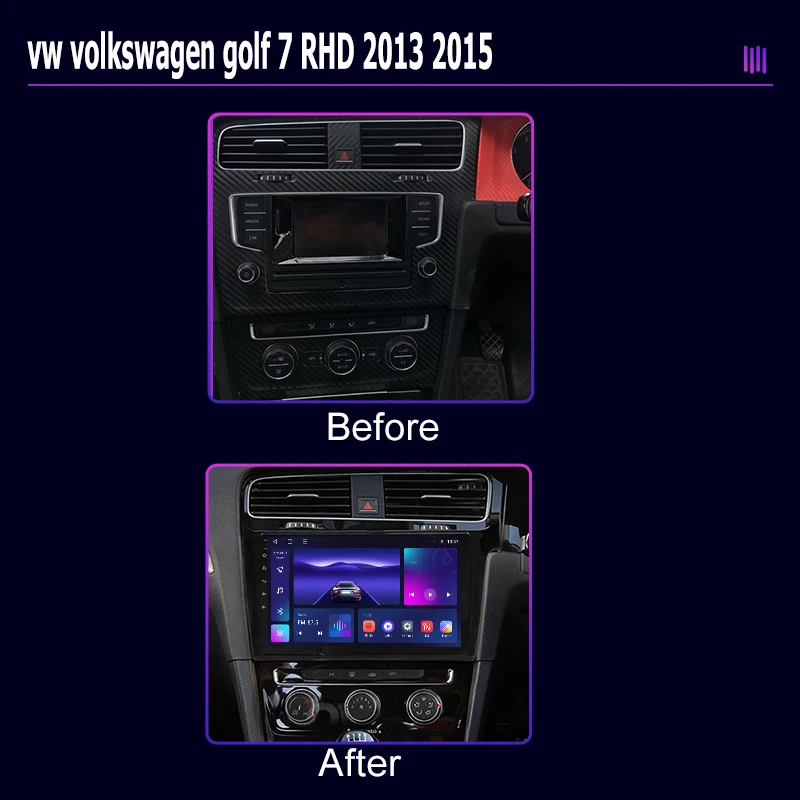roadivox Android car radio for vw volkswagen golf 7 RHD 2013 2015 GPS Navigation video Multimedia Player tape recorder  carplay