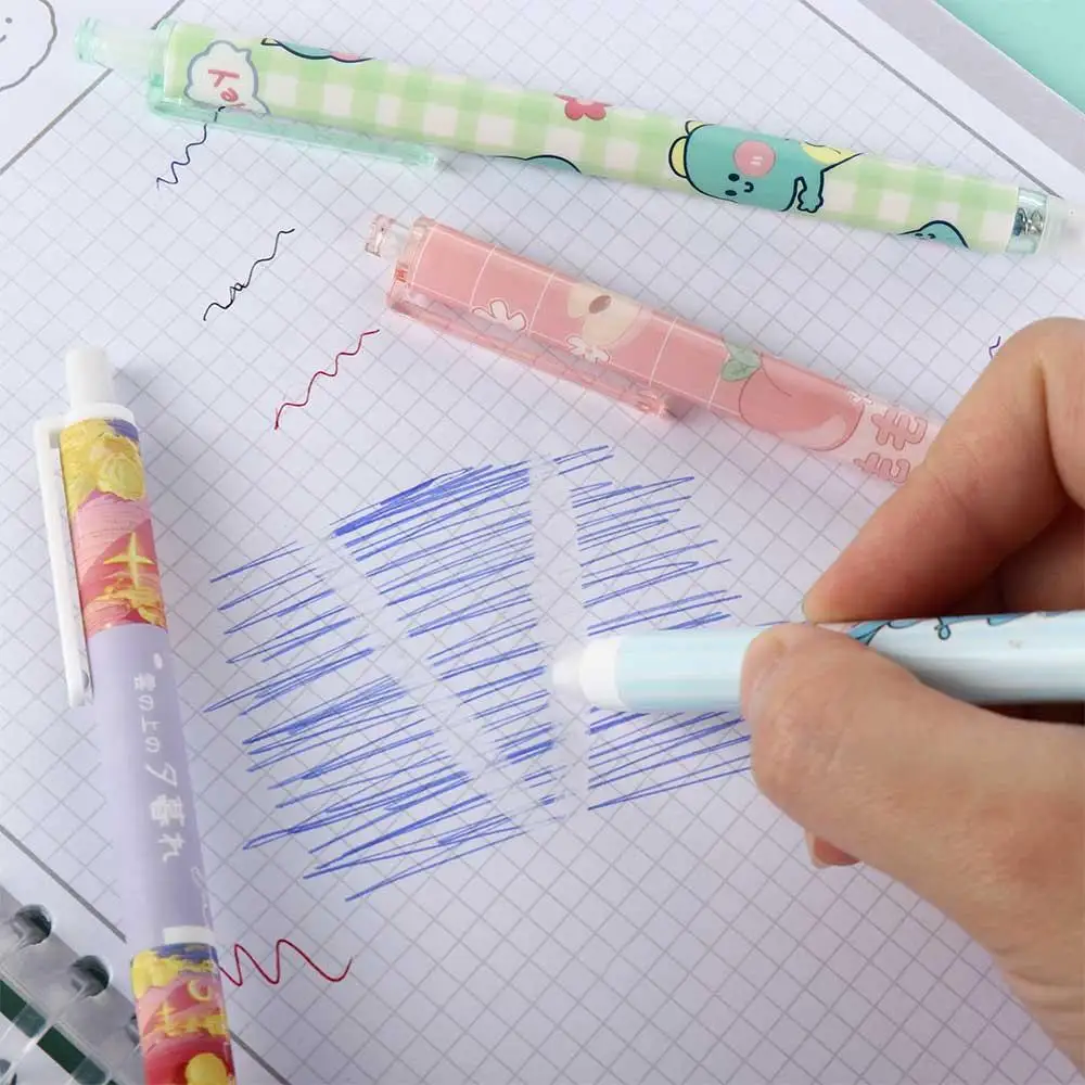 

Office Accessories School Supplies for Kids 0.5mm Cartoons Blue Press Pen Erasable Pen Gel Pens Student Pen