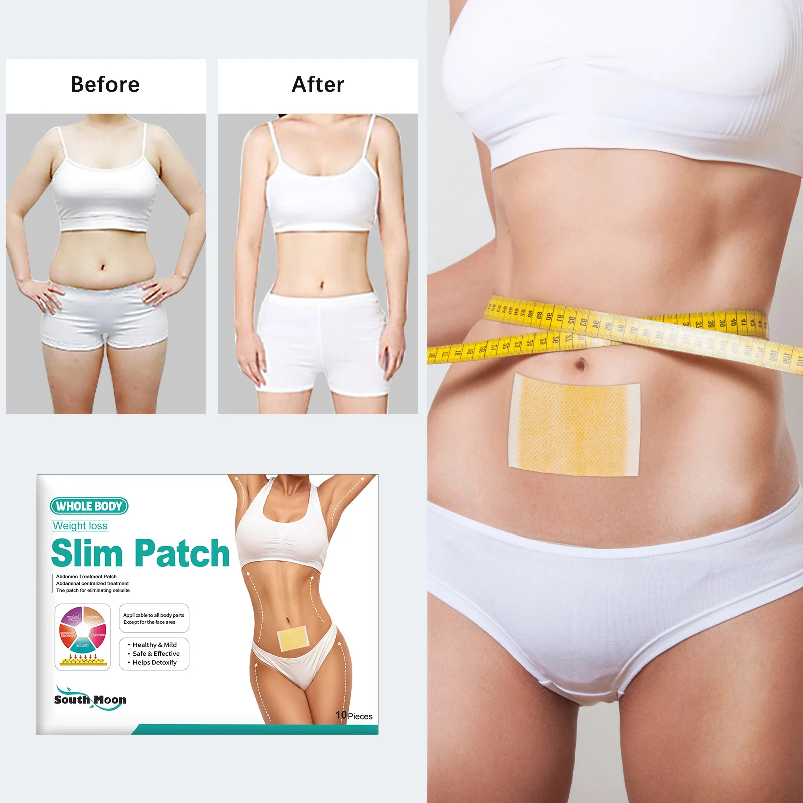 10pcs Navel Weight Loss Slim Patch Fat Burning Slimming Detox Stickers Belly Anti Cellulite Remover Plaster Body Shaping Patches