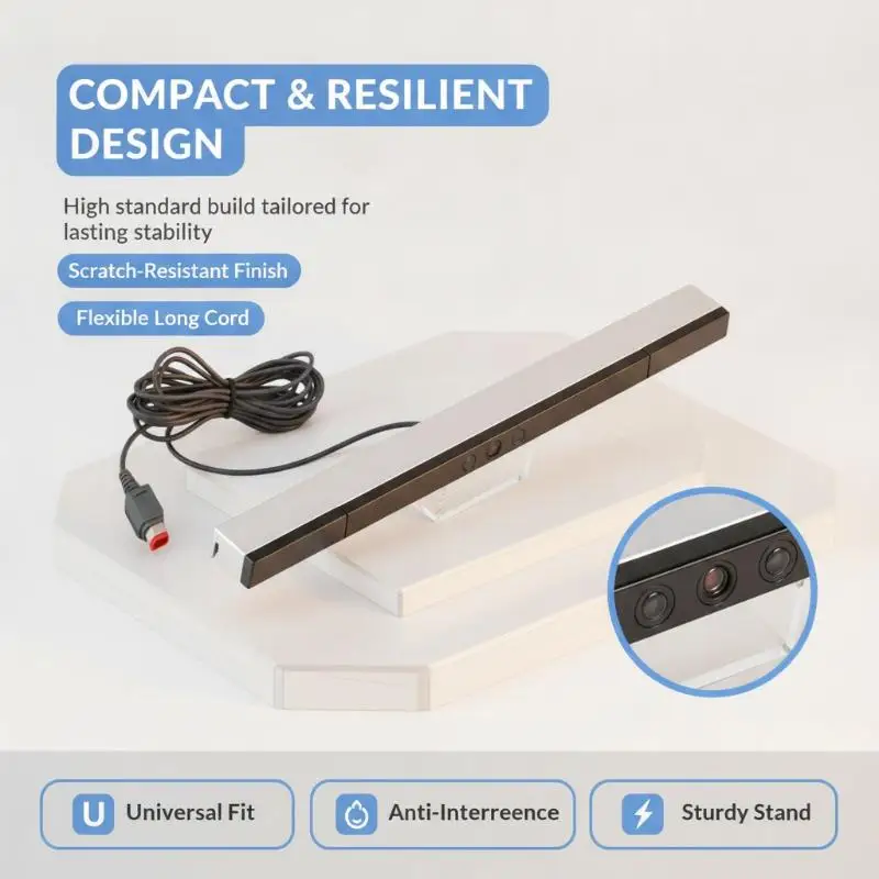 Wired Motion Sensor Receiver with Extension Cord No-drill Installation 1PC for Home Porch Welcome Reminder Device