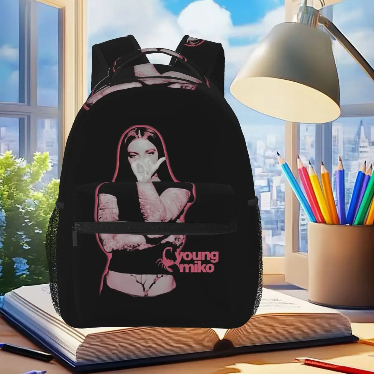 

Young Miko Do Not Disturb Album Graphic Backpack Student Boys Girls BookBag Children School Bag Shoulder Bags for Men Women