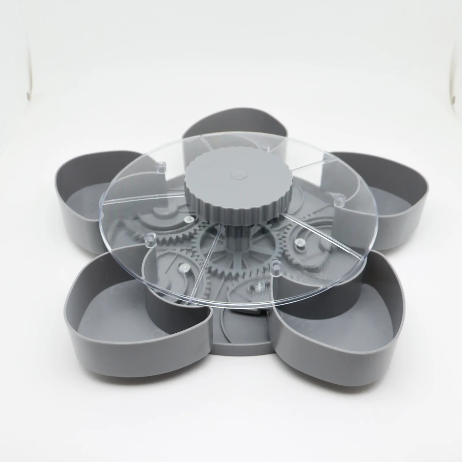 Divided Serving Tray Rotatable Snack Plate Lazy Susan Style Food Storage Platter Modern Serving Dish For Home Party