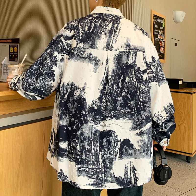 High Street Youth Long Sleeve Cotton Shirt Jacket 2026 Spring Summer Men's Casual Coat Outwear Button Top Shirts Travel Clothing