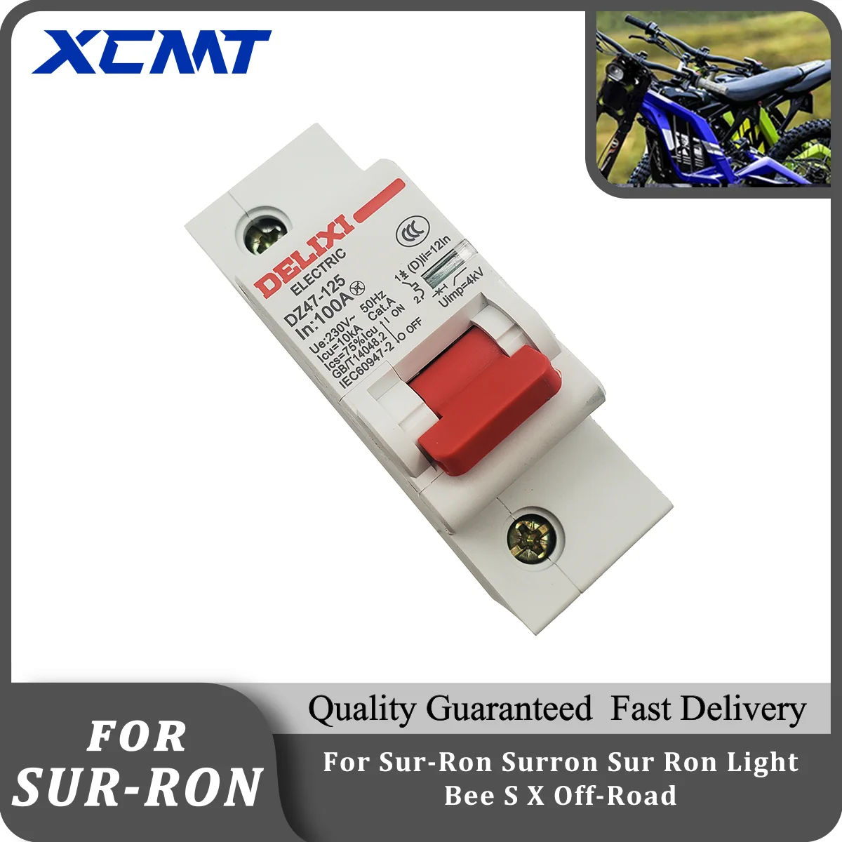 

MotorcycleProtect Circuit Breaker Positive Negative Switch Short Circuit ForSur-Ron SurRon Surron XS LightBee Off-Road Electrie