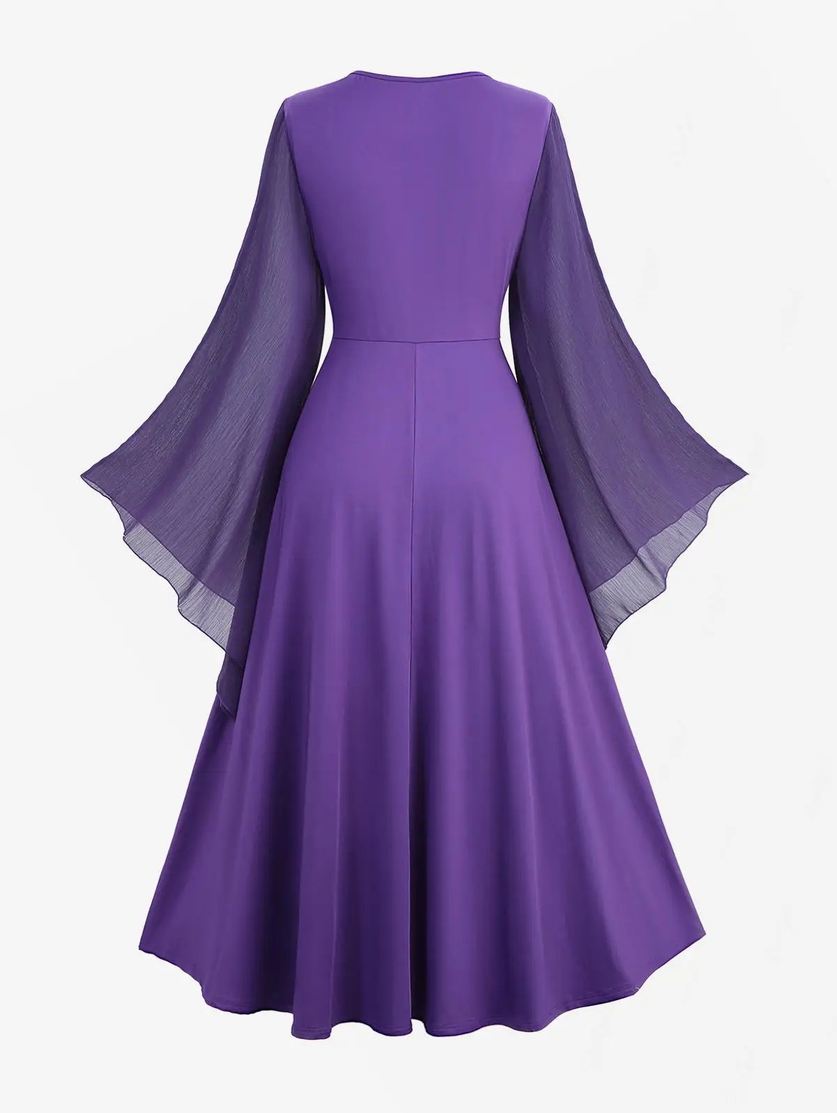 فساتين طويلة للنساء من ROSEGAL مقاس كبير بسحاب متقاطع وحزام من البولي يوريثان وإبزيم شيفون وأكمام مضيئة وكشكشة فستان ماكسي 5XL #3