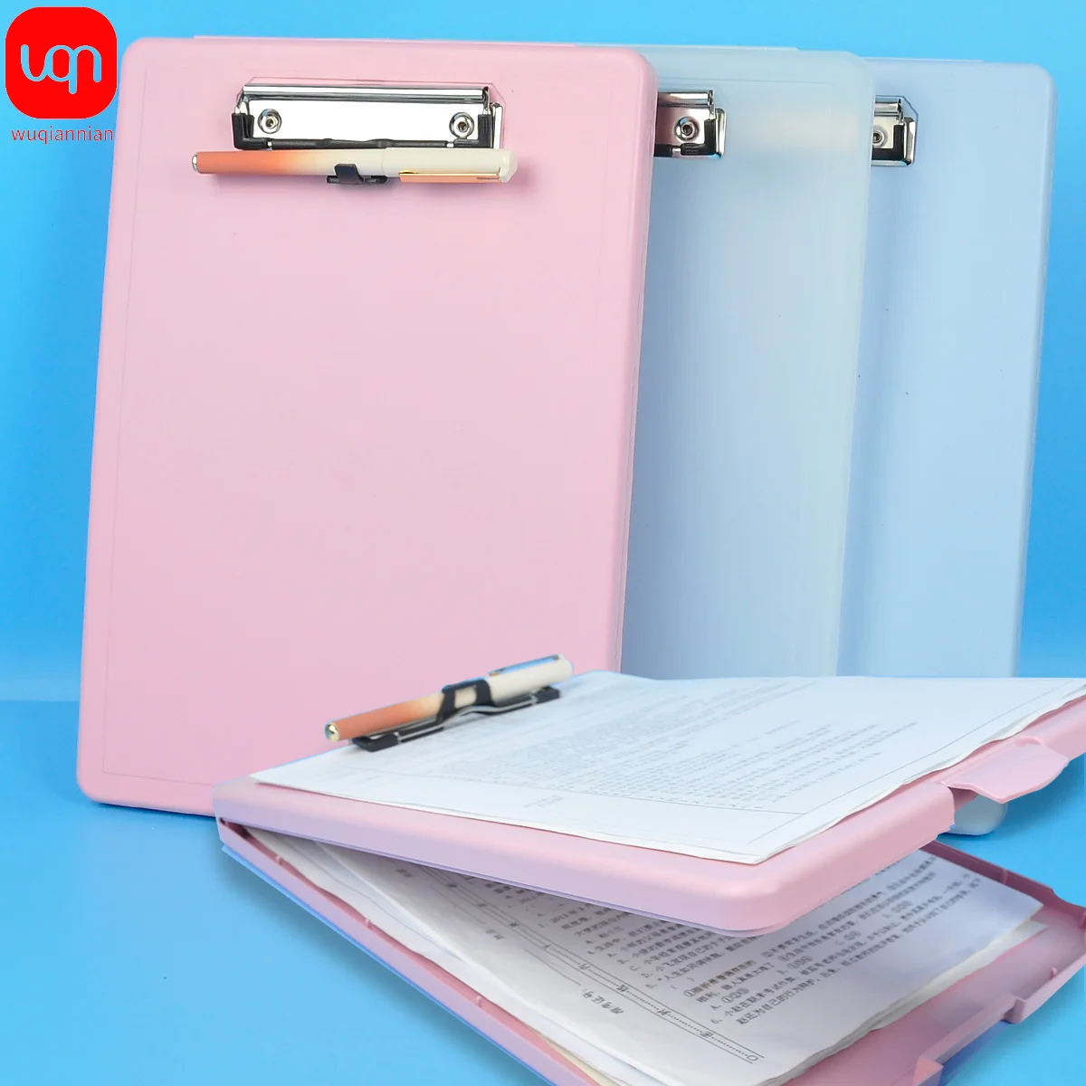 New large A4 clipboard, folder box, sturdy clipboard design, multi-functional 2-in-1 school stationery storage box