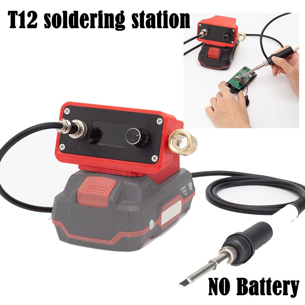 

OLED Digital T12 Soldering Station Electronic Soldering Iron Tip For DeWalt/Milwaukee/Parkside X20V /Ridgid/Ozito/Bosch 18V