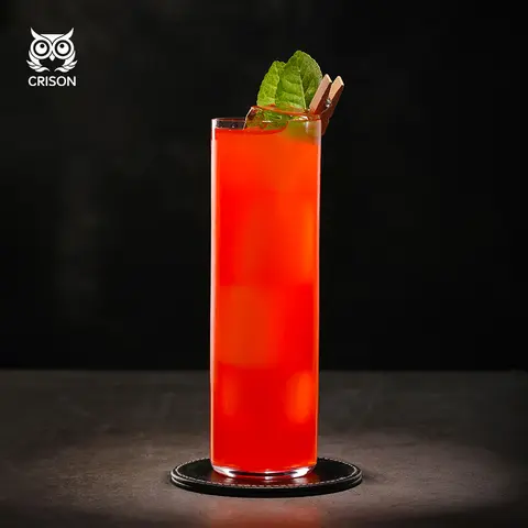 CRISON 롱 드링크 칵테일 글라스, 콜린스 크리스탈 글라스, 음료 용기 바 도구, 믹솔로지스트 360ml, LD3901