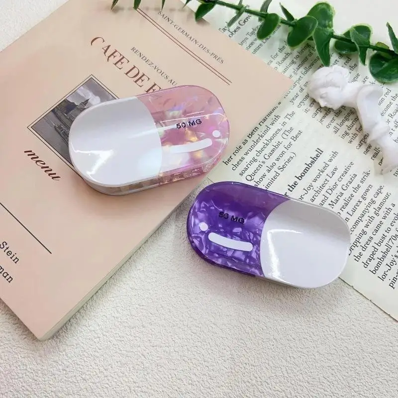 Waterproof Colorful Pill Hair Clip Practical Statement Hair Accessory No Fade for Girls Beach Vacation Hair Decoration
