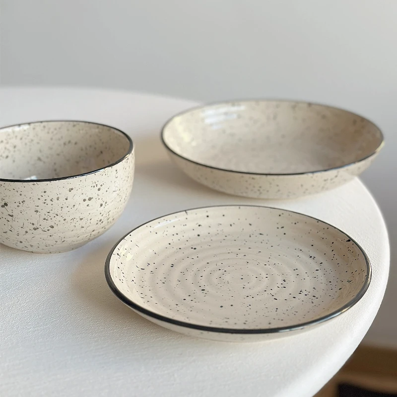 

LMM splashing ink color high temperature underglaze color ceramic plate deep soup stir-fry plate