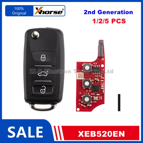 1/2/5 штук XHORSE XEB520EN B5 Умные автомобильные ключи с чипом XT57 Super Chip, английская версия, замена XEB510EN