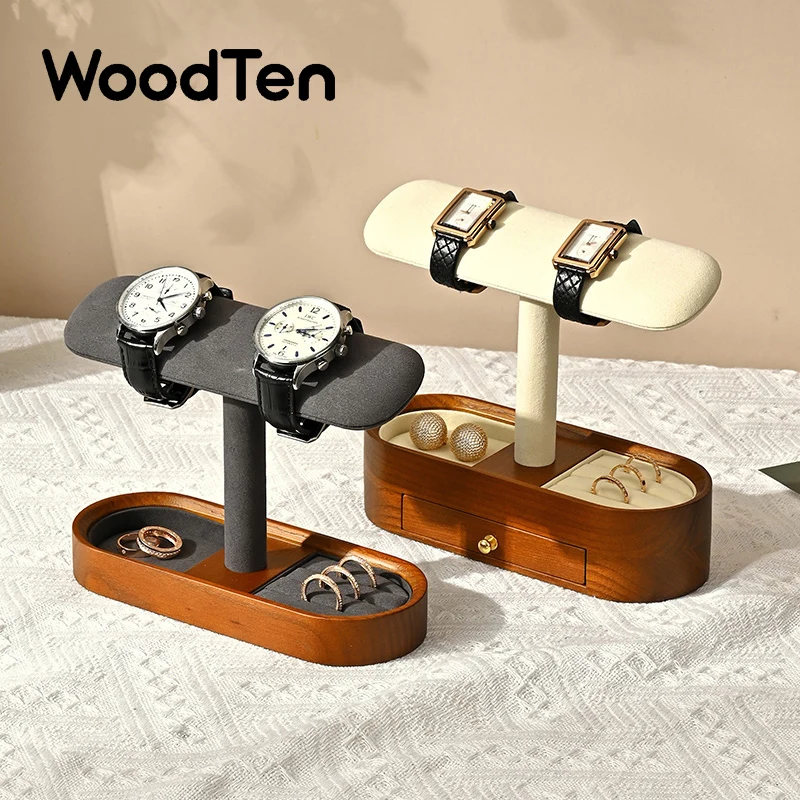 WoodTen Solid Wood Watches Display Stands Organizer Rack