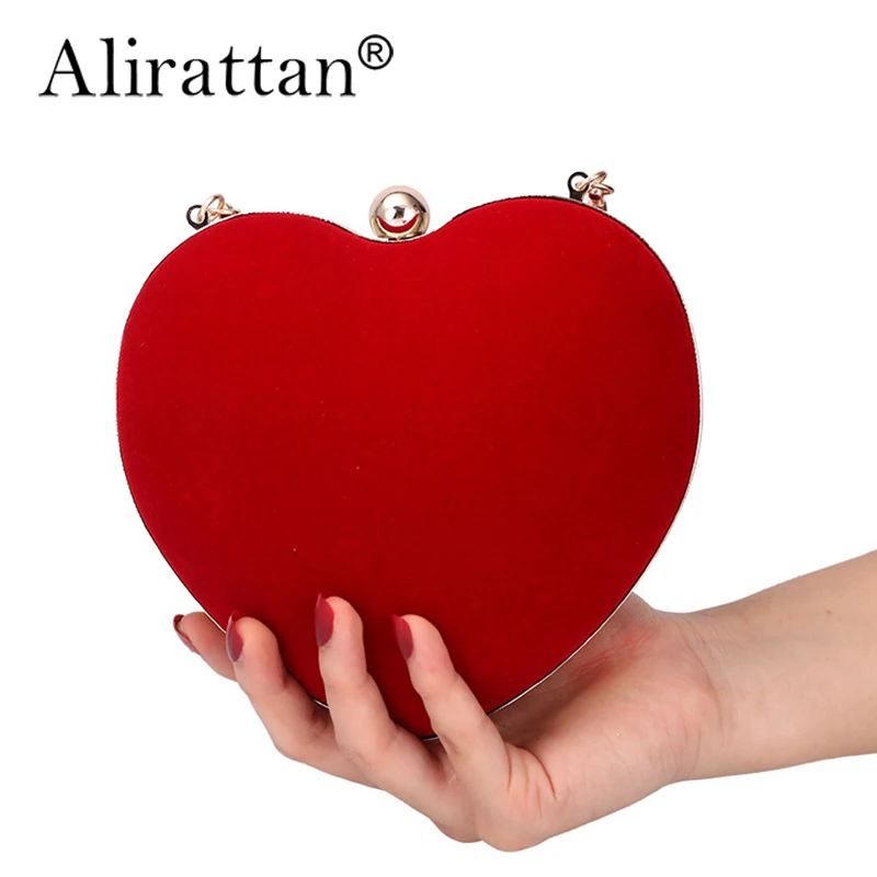 Alirattan 2025 New Ladies Handbag Dinner Bag Fashion Peach Heart Shape Party Evening Clutch Bag Bolsa Feminina