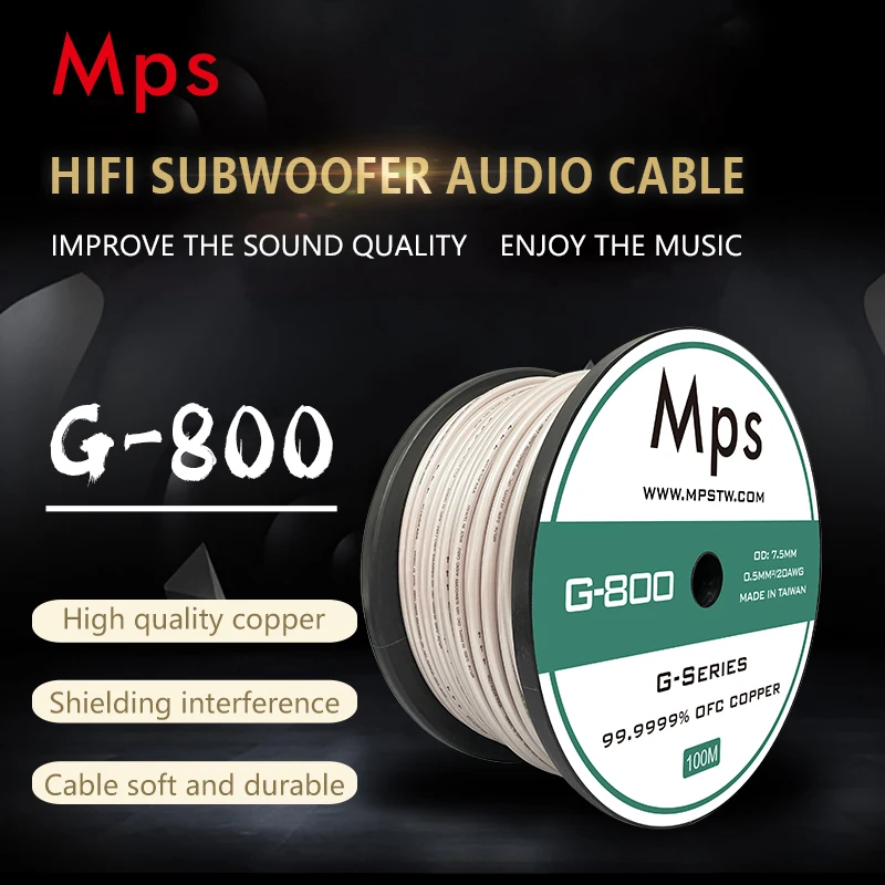 Hifi Mps G-800 99.9999% Ofc kabel sygnałowy koncentryczny subwoofera CD DAC rca dla ulepszonego kabla audio RCA o niskiej częstotliwości