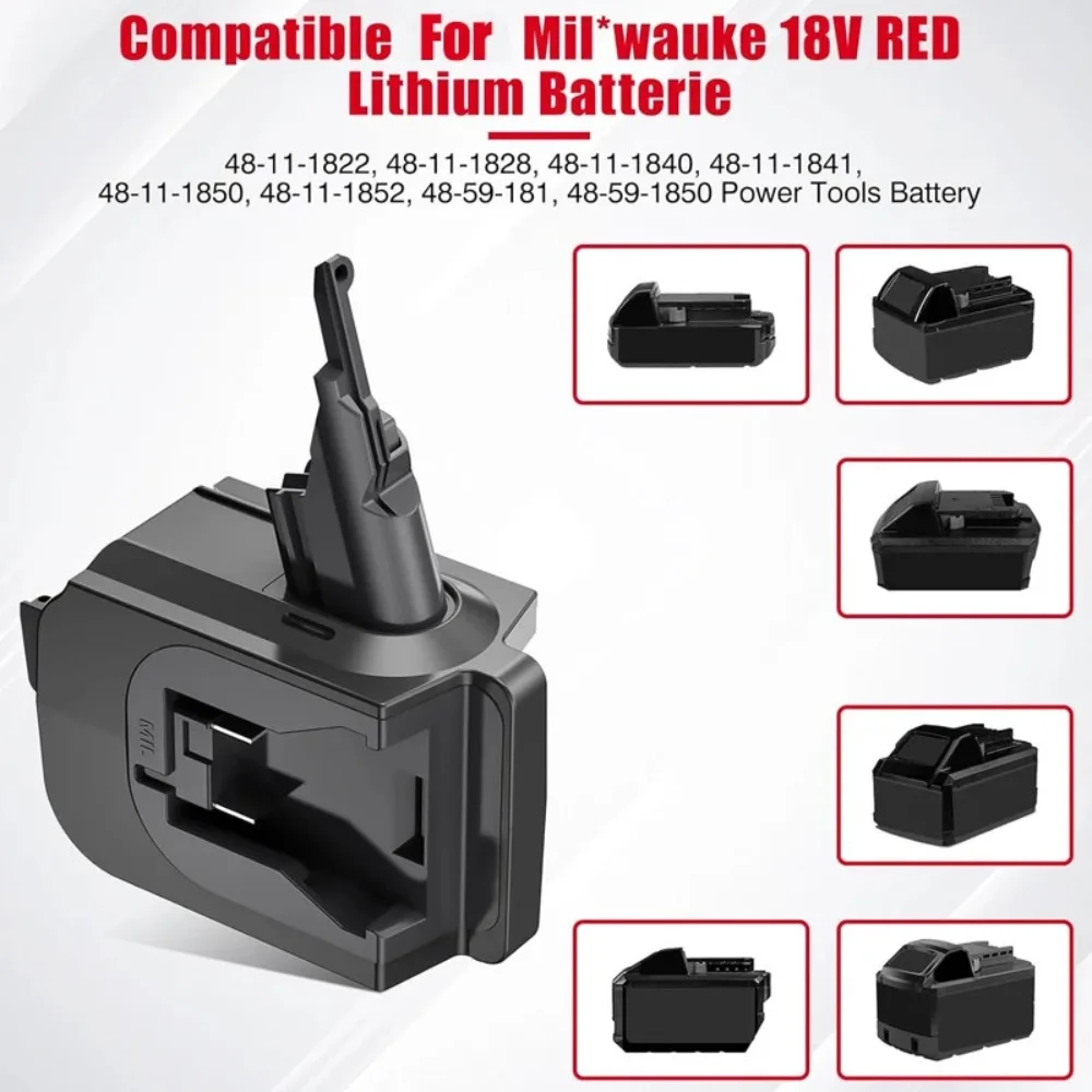 Converter For MiLwaukee 18V Battery 2-in-1 Double Battery Adapter Work for Dyson V7 V8 Vacuum Cleaner - view 5