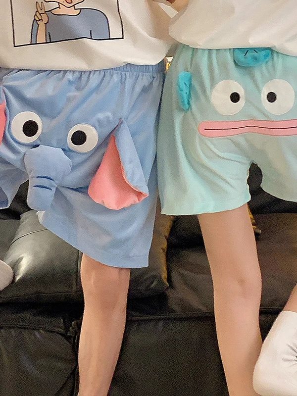 

Cute Elephant Print Couples ort Pajama Pants Summer Home Clothes Men's Women's Cartoon Sle Comfortable Breathable Spwear