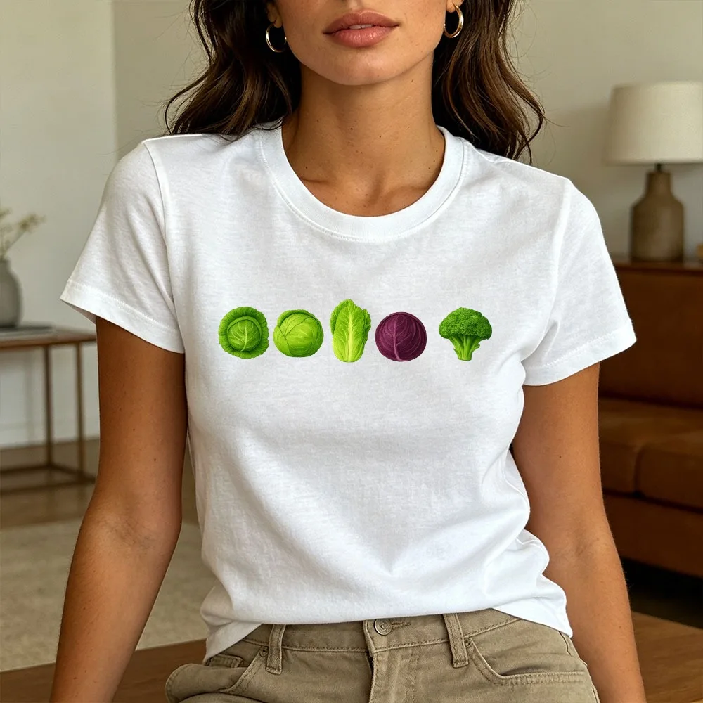 

Garden Vegetable T-Shirt Vegan Broccoli Tops Cabbage Lant Lover Gift Summer Tops Cabbage Lover Gift Vegetable Club Clothes