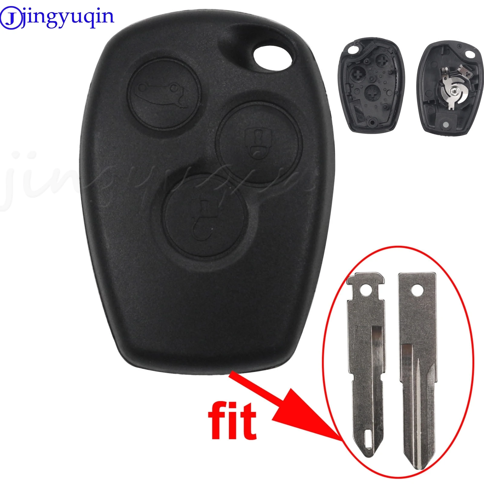 

10pcs/lot 3 Buttons Replacement Car Remote Key Shell Case Cover For Renault Duster Modus Clio DACIA Logan Sandero Uncut Blade