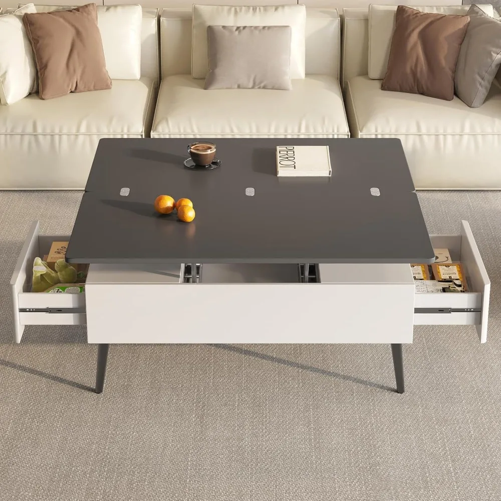 

Lifting Coffee Table with Storage Hidden Compartment Lift Top Center Table Extendable 3 in 1 Multi-Function Table for Living