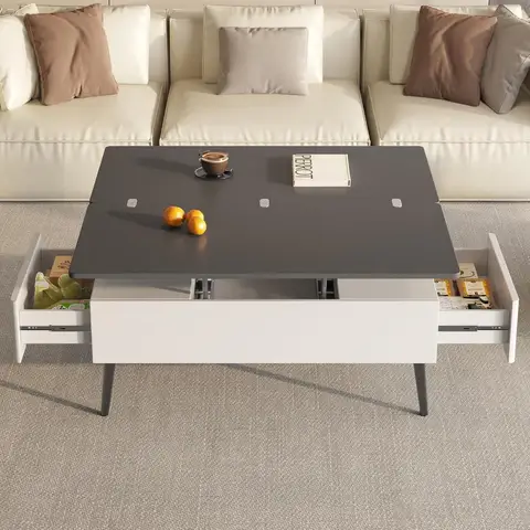 Lifting Coffee Table with Storage Hidden Compartment Lift Top Center Table Extendable 3 in 1 Multi-Function Table for Living