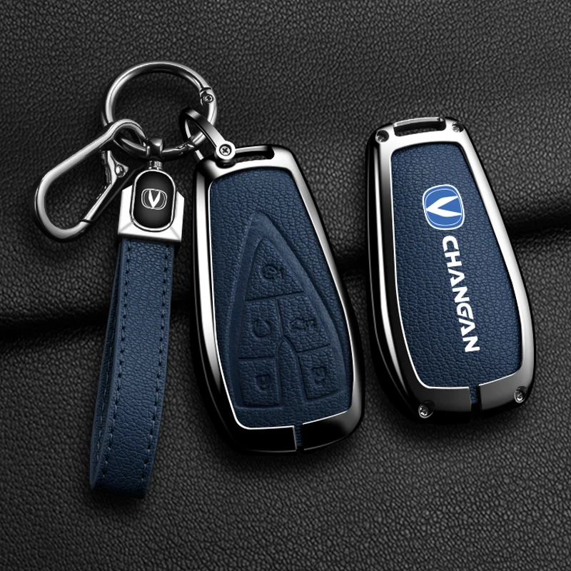 

Metal Leather Shell Fob for Changan UNIT UNIK CS35PLUS CS55 PLUS CS75 PLUS Oshan X7 X5 Car Key Case Cover Car Accessories