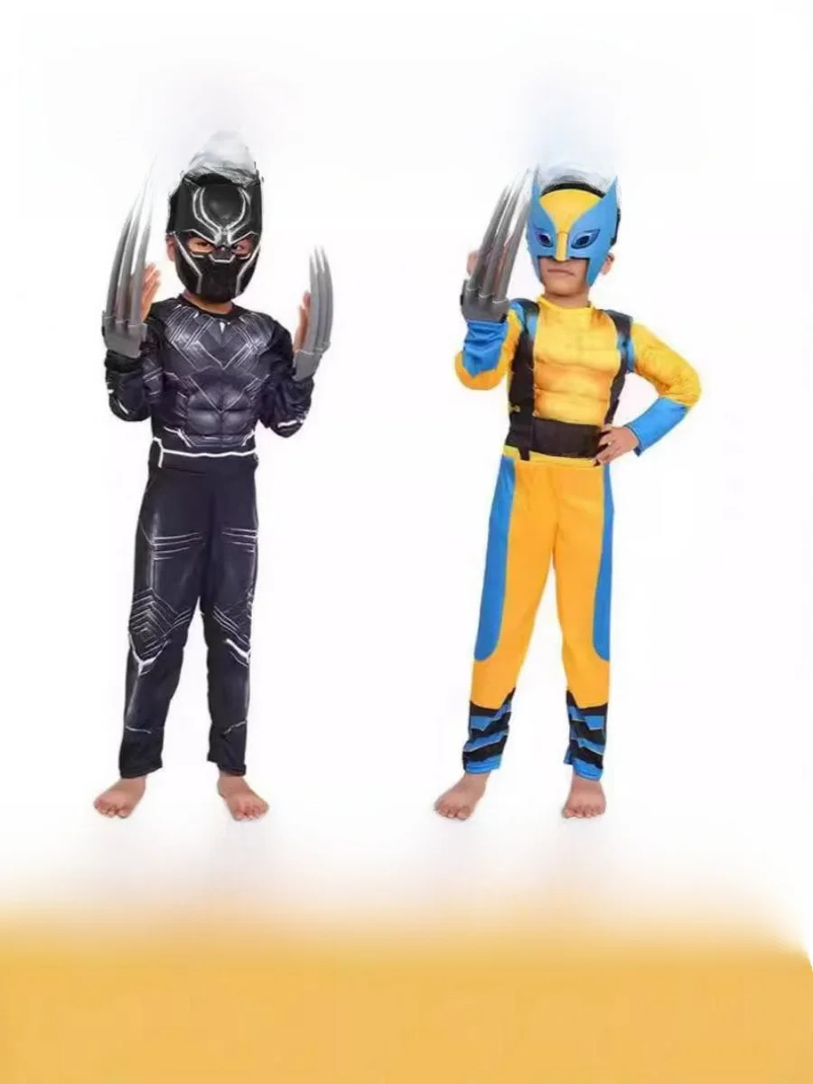 

Wolverine Muscle Costume loween Cospaly Anime Character Performance Children Stage Performance Outfit Polyester Material