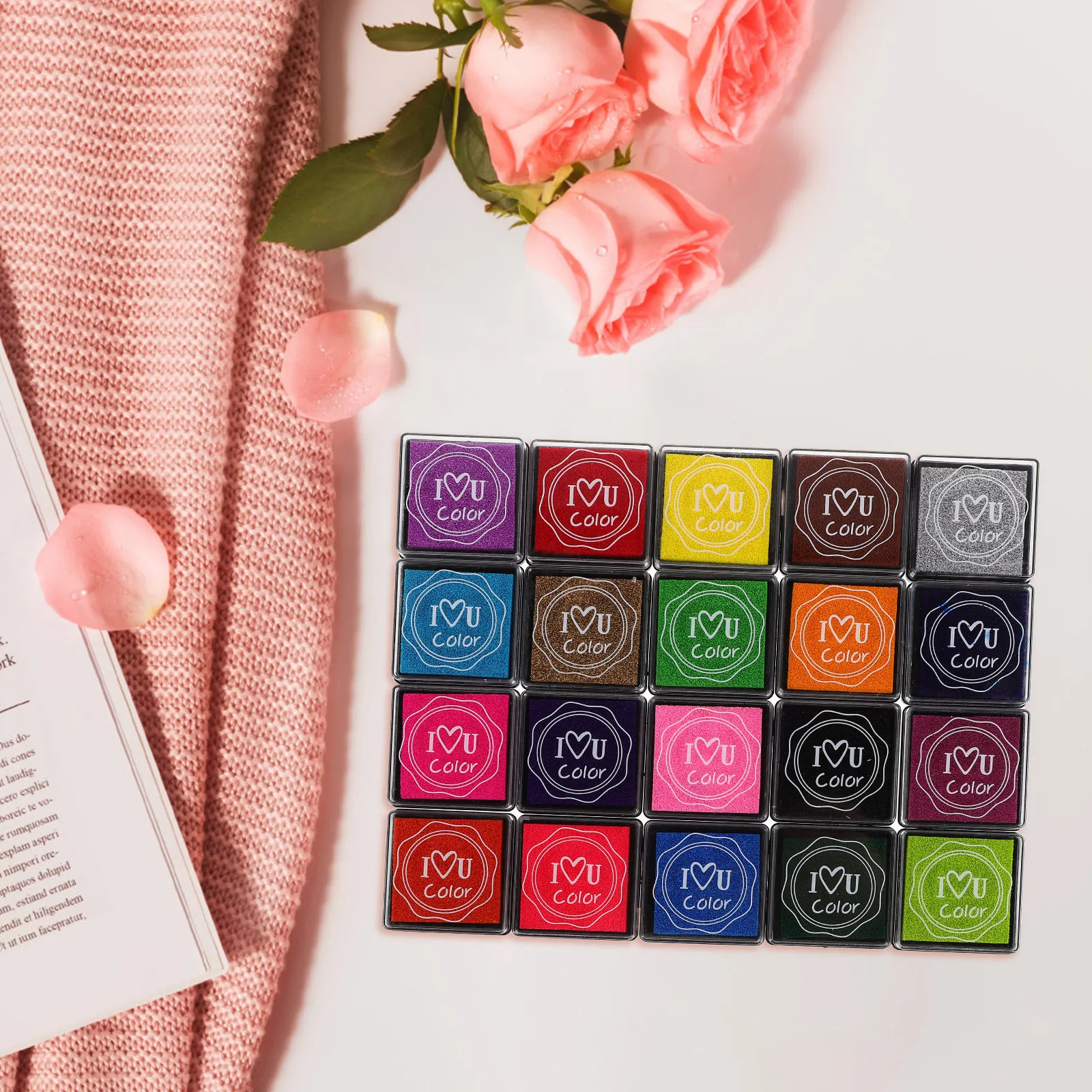 20Pcs Children Fingerprint Ink Pads Bright Washable Stamp Ink Pads for Scrapbooking Multi-Function Stamp Pad for Kids