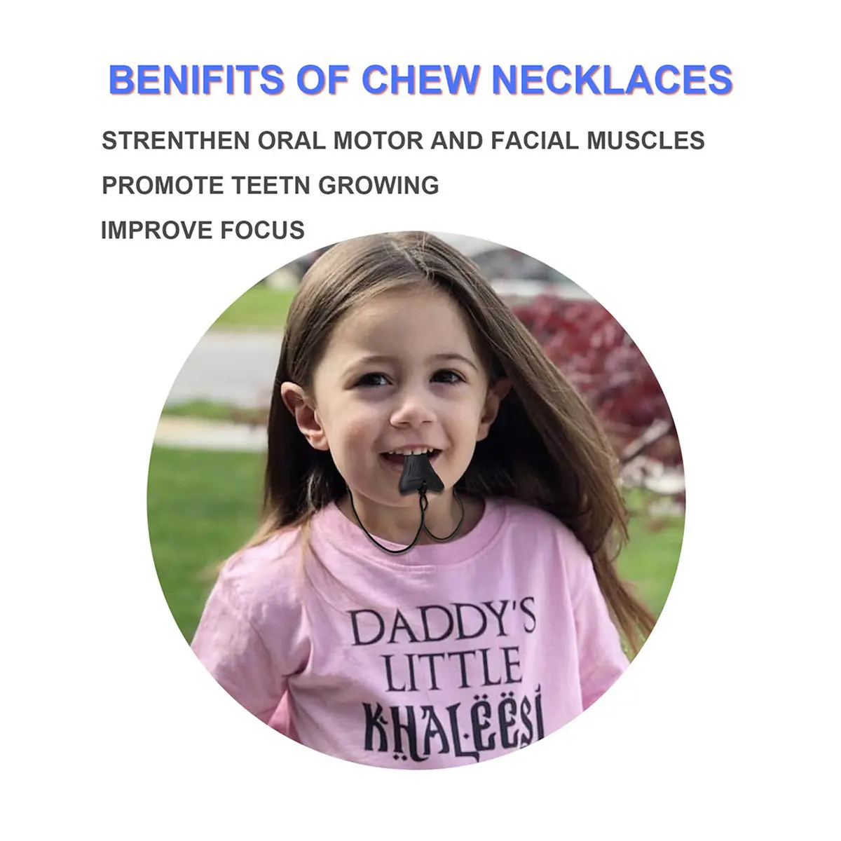 3Pcs Silicone Teether Necklace for Babies Design Chew Pendant Teething Relief Calming Focus Infant Essential