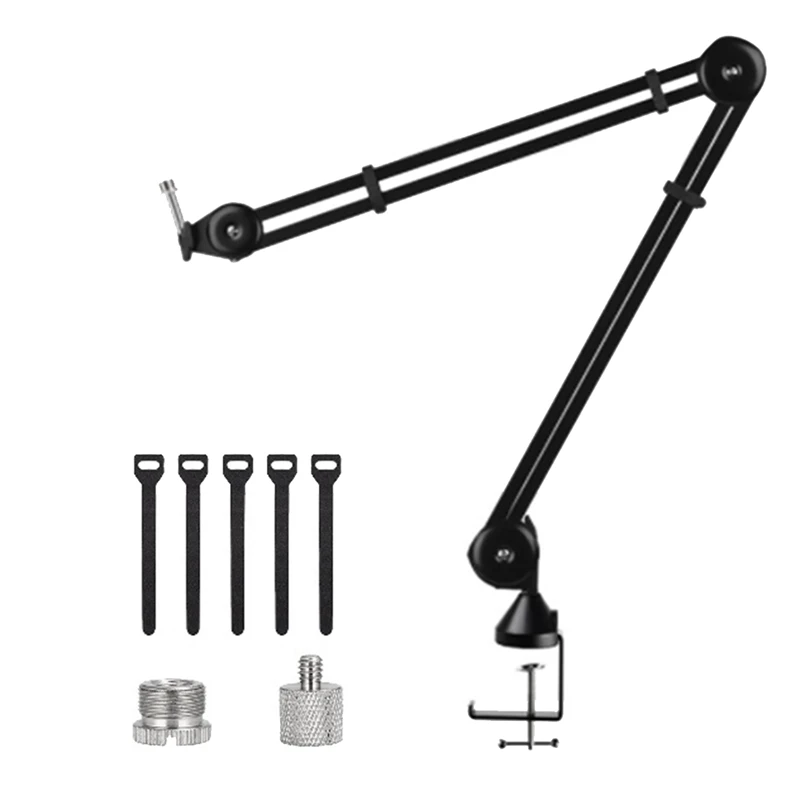 

Heavy Duty Microphone Boom Arm Stand Adjustable Suspension Scissor Mic Stand With Adapter,For Voice Recording